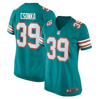 womens nike larry csonka aqua miami dolphins retired player